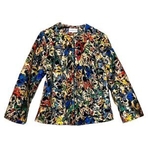 Peck & Peck Colorful Print Office Blazer Jacket Size Medium